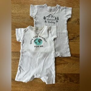 Touched By Nature - Organic Cotton Naturalist Rompers, 6-9 months